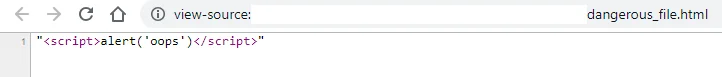 HTML file with a payload