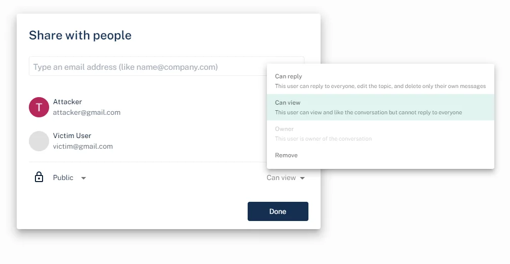 Share with people dialog