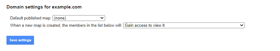 Domain settings form